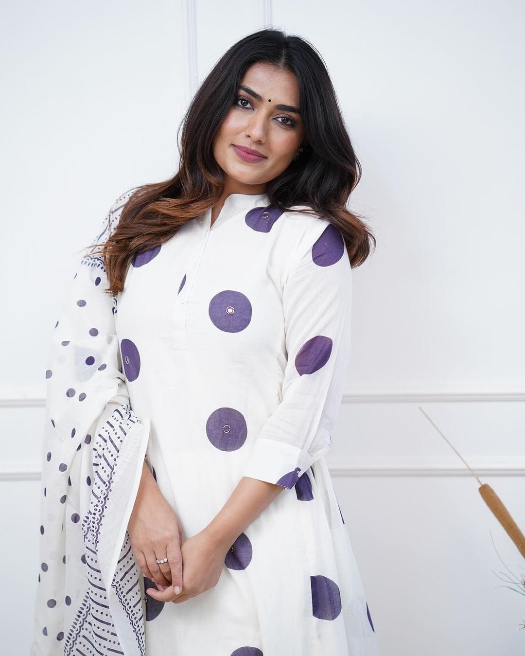 Pure fine cotton white kurti set