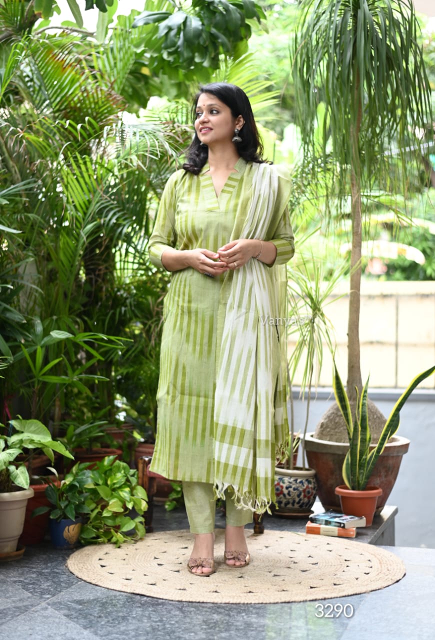 A south Indian elegance: premium south cotton kurta set- II