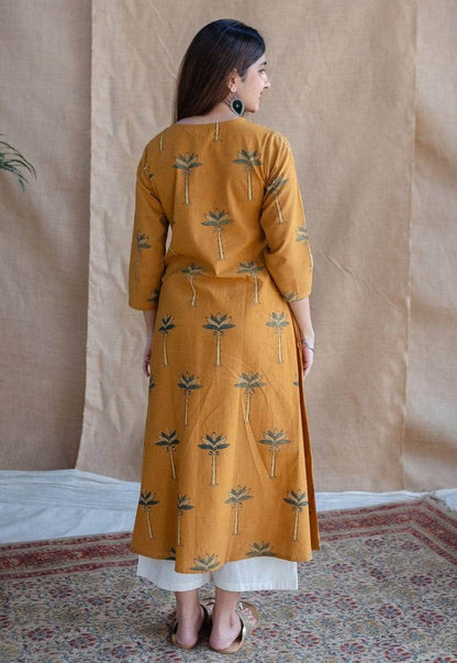 beautiful printed Raiza Ajrakh Cotton Kurta - Eraya