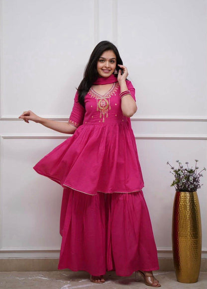 Short flared anarkali-sharara set - Eraya